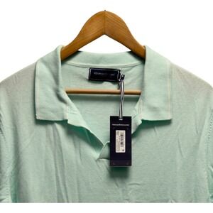 Vineyard Vines NEW $128 Men's M Aqua Split Collar Cotton Nylon Silk Sweater Polo